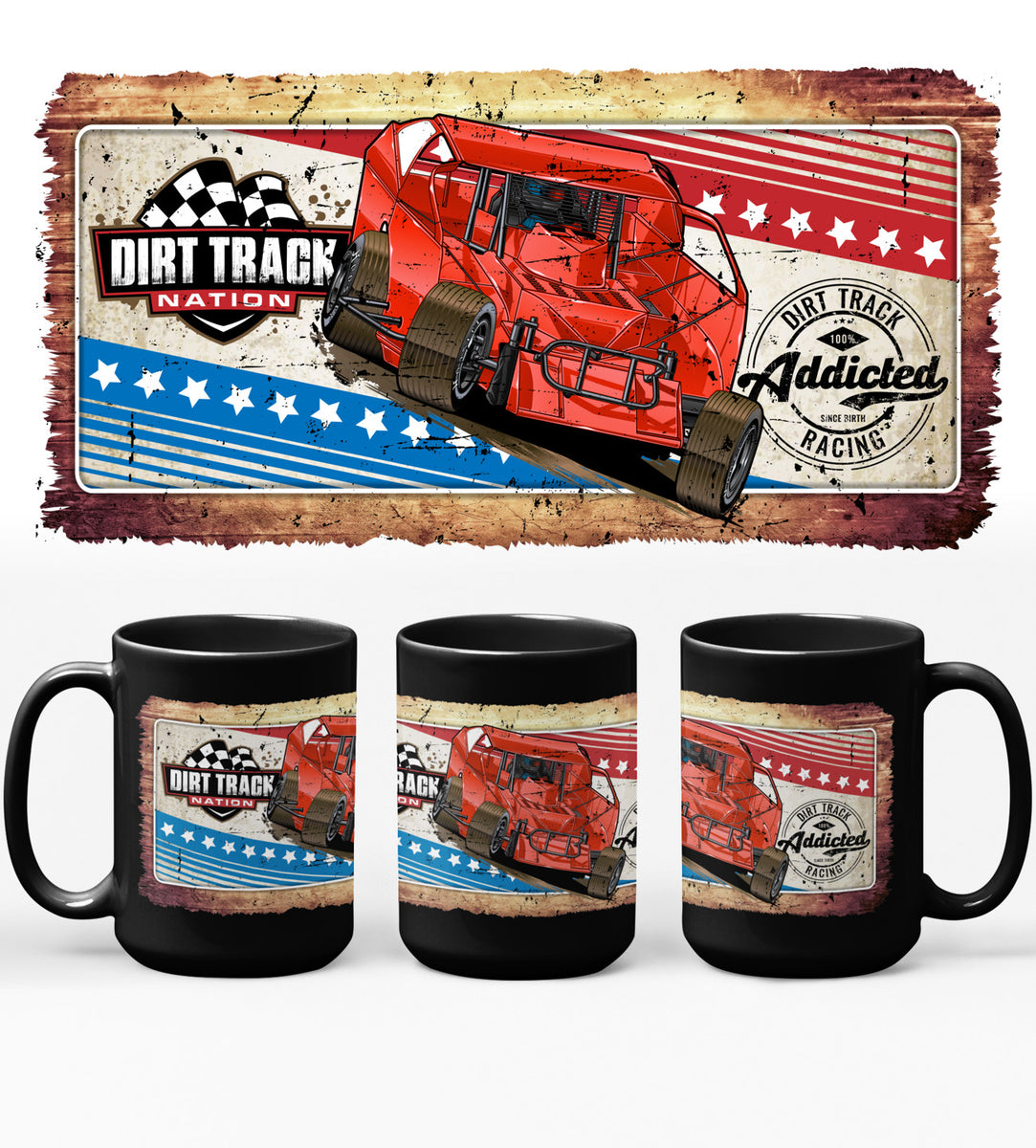 Big Block 15 oz. Black Mug – Dirt Track Nation