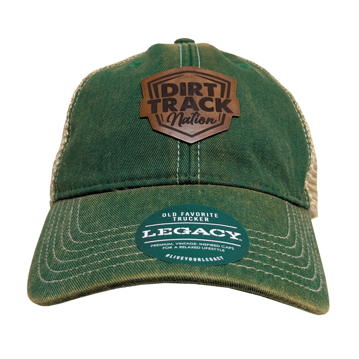Dirt Track Nation Dark Green W/ Khaki Mesh Trucker Hat